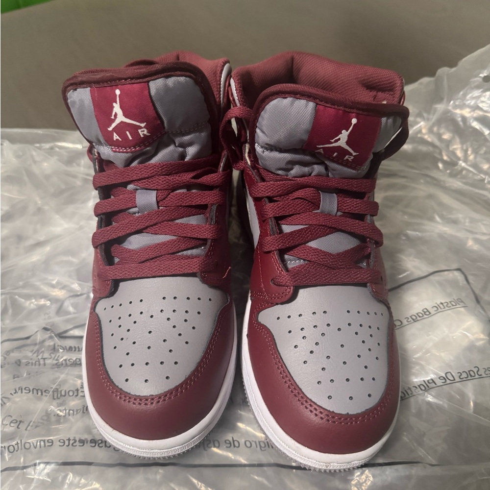 Air Jordan Maroon and Gray Sneakers